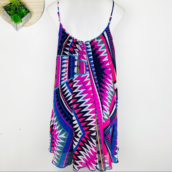 Express Multi Color Bold Aztec Trapeze Dress XS - Picture 3 of 5